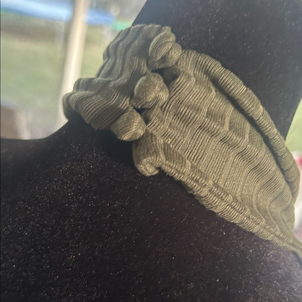 Lulu's Olive Ribbed Halter Mini Dress  C - Picture 3 of 5